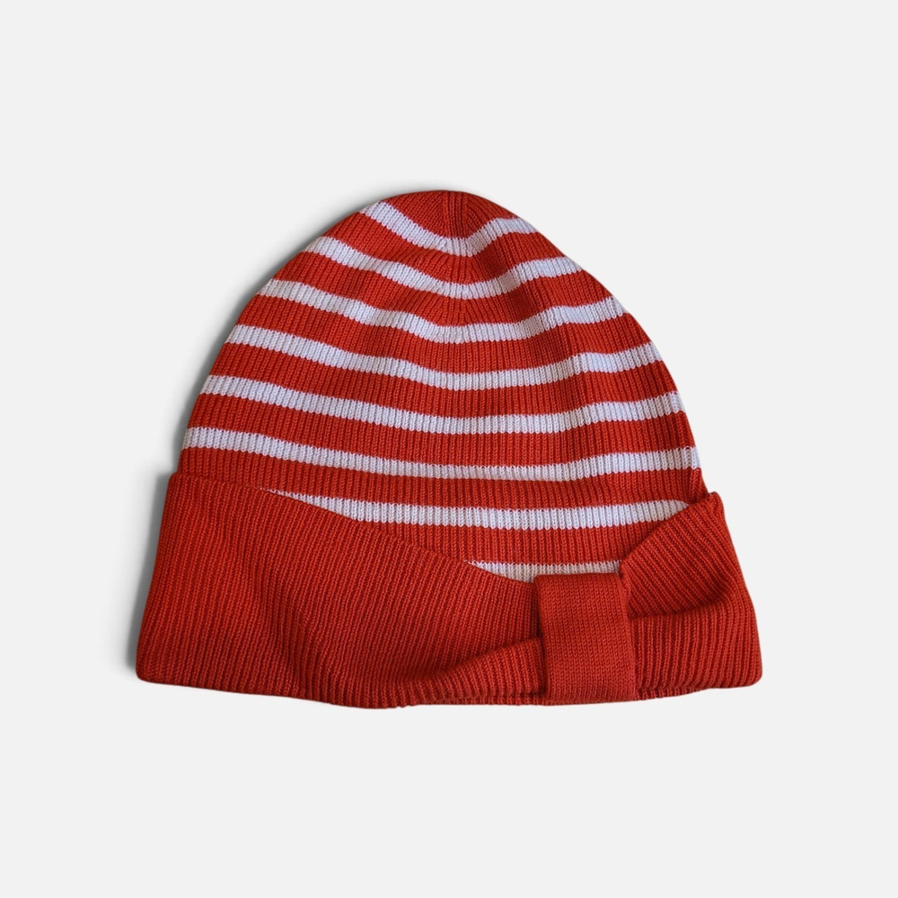 Kate Spade Wool Red White Stripe Beanie Hat One Size Outdoors Preppy Whimsical